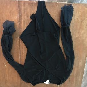 F21 Body Suit w Mesh Sleeves